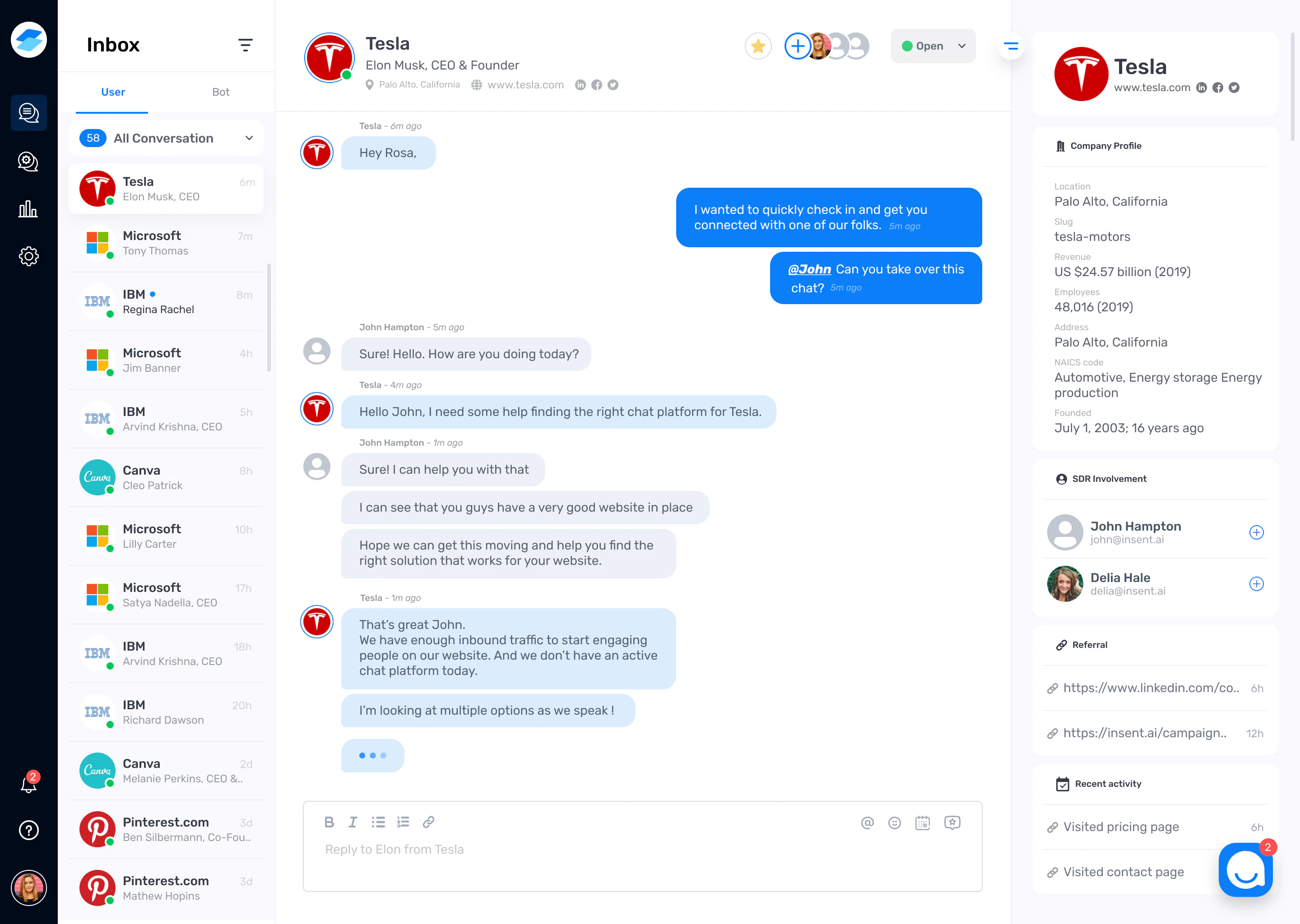 screenshot of ZoomInfo Chat